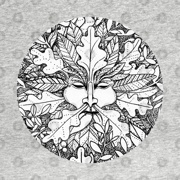 Greenman Ink Drawing by KatherineBlowerDesigns